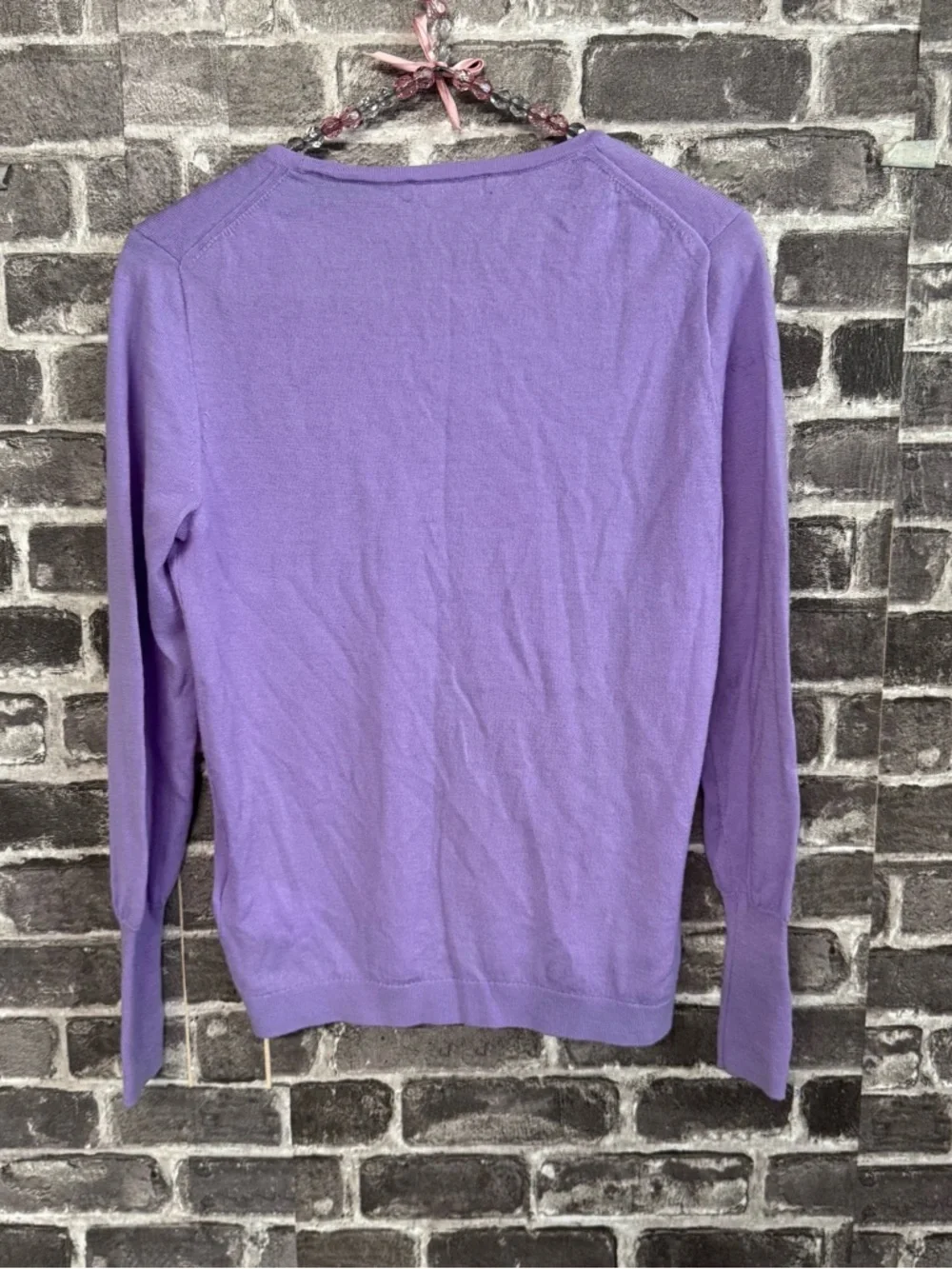 J. Crew Halle crewneck sweater Hampton purple merino wool